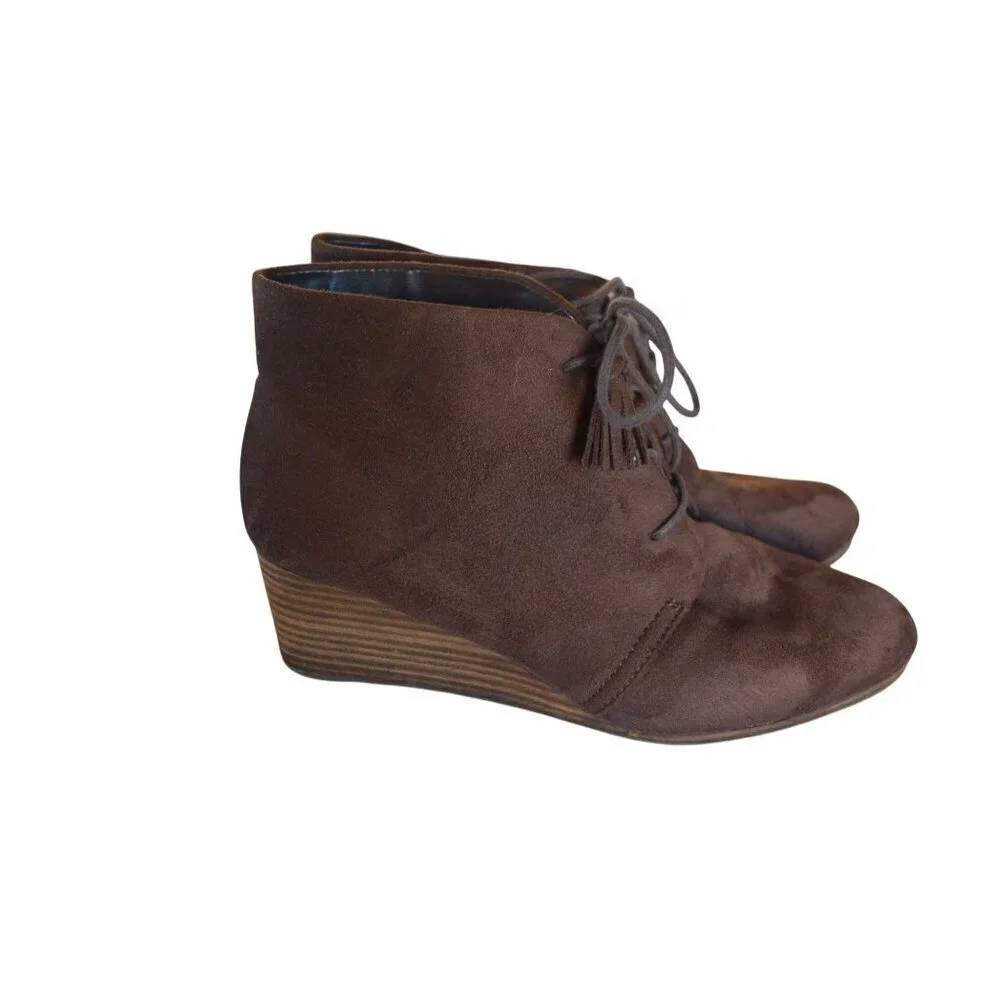 Dr. Scholl's Women's Dakota Wedge Boot Stucco Size 9M Brown Bohemian Fall Casual